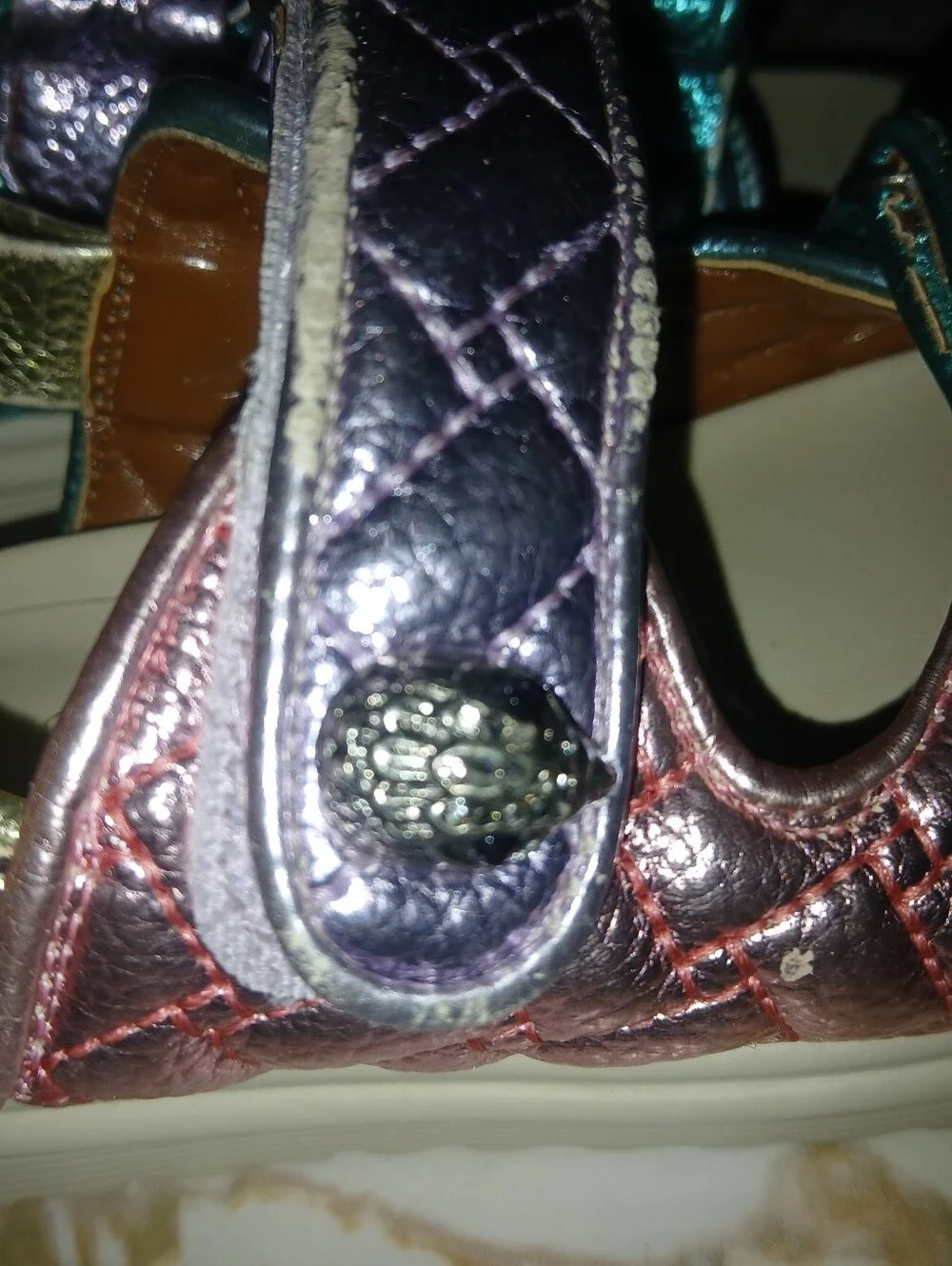 Used Kurt Geiger Mini Orson Quilted Kids Sandals.